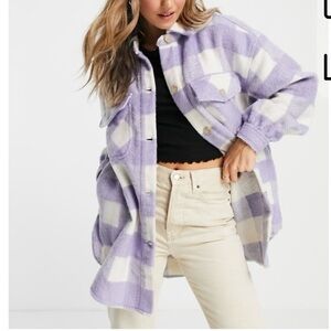 Cotton On Lavender and Cream Plaid Jacket